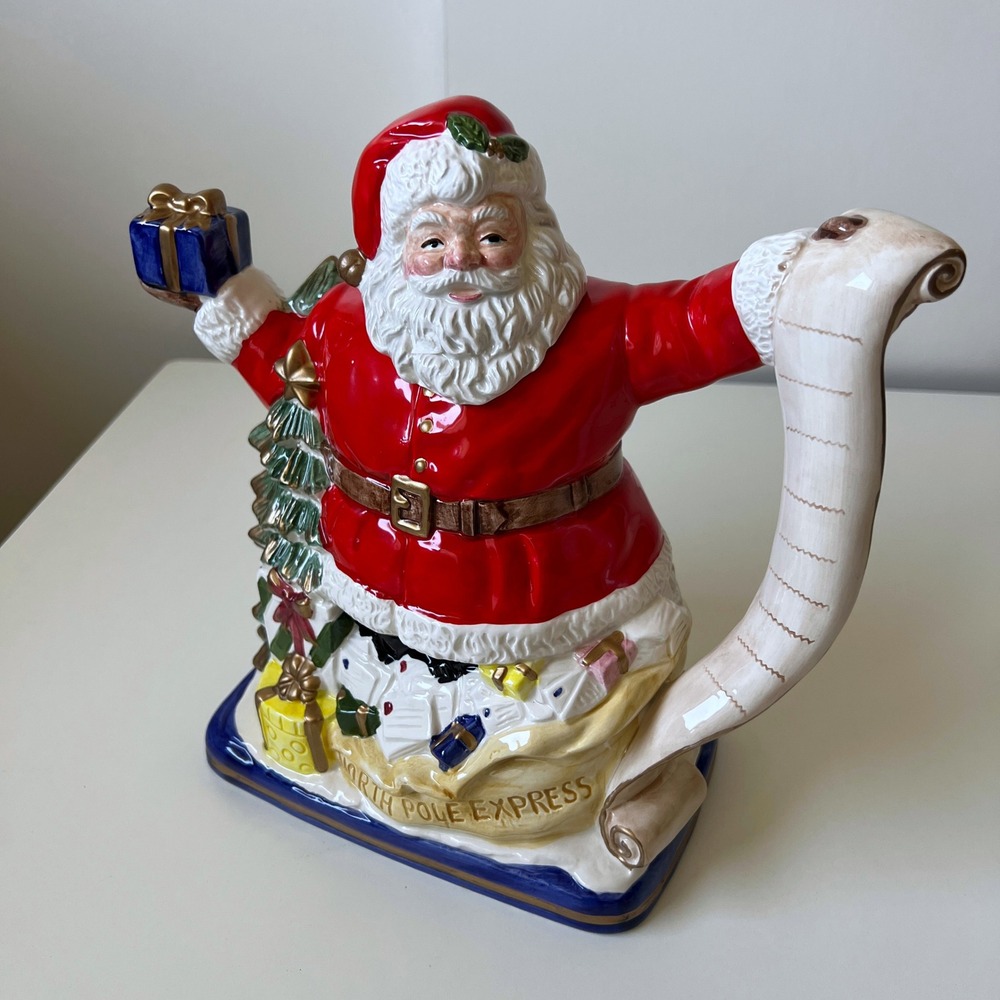Vintage 1993 Fitz & Floyd OCI North Pole Express Santa Pitcher 5802 Christmas
